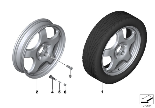 2008 BMW 328i Set Emergency Wheel With Tire Diagram