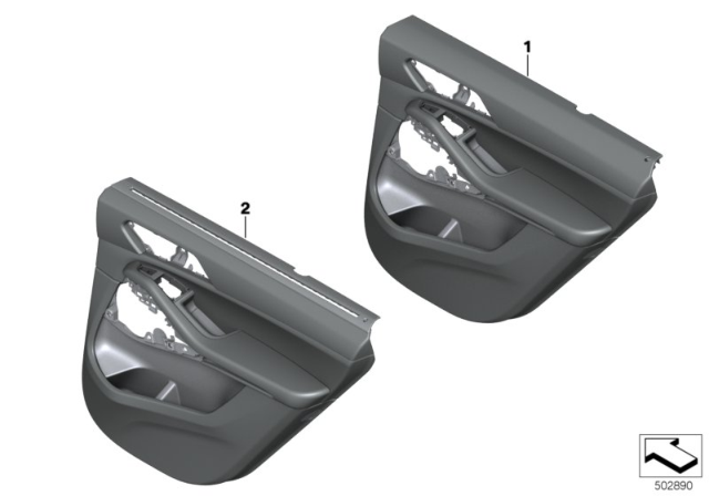 2020 BMW X6 Individual Door Trim Panel Diagram 1