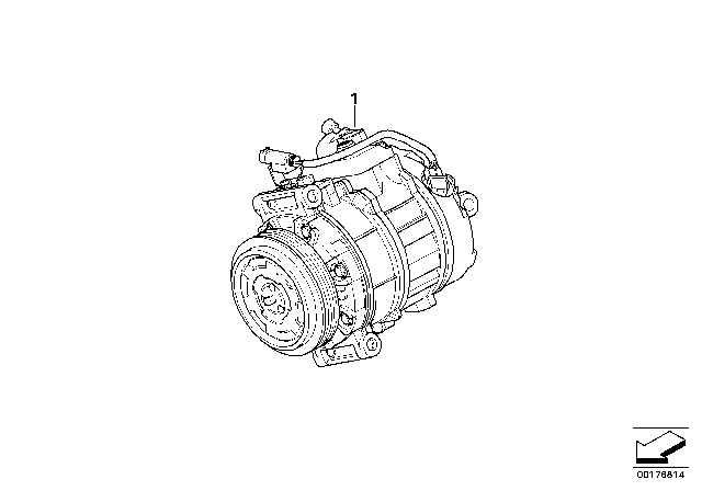 2000 BMW 750iL Compressor, Magnetic Clutch Diagram