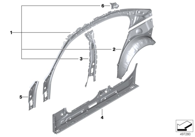 2020 BMW 330i xDrive WHEEL ARCH OUTER REAR LEFT Diagram for 41007488085