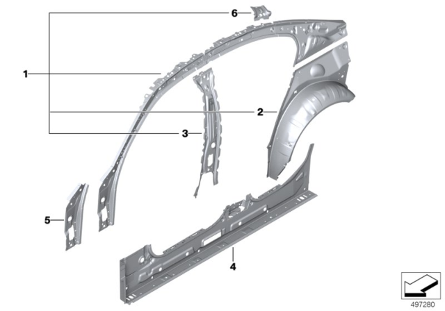 2020 BMW 330i xDrive Side Frame Diagram 2