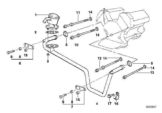 1995 BMW 530i Emission Control - Air Pump Diagram 3