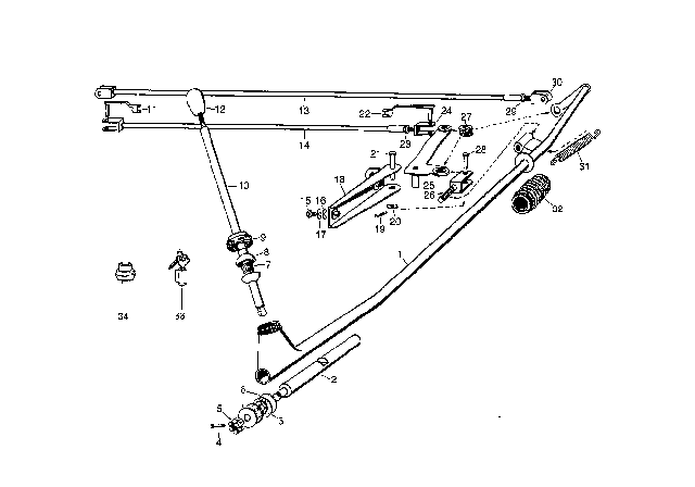 1956 BMW Isetta Shift Lever Diagram