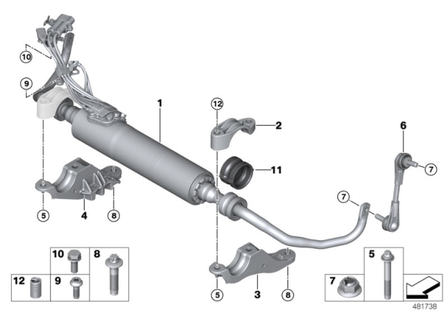 2018 BMW 540d xDrive Torx-Bolt With Washer Diagram for 07129908628