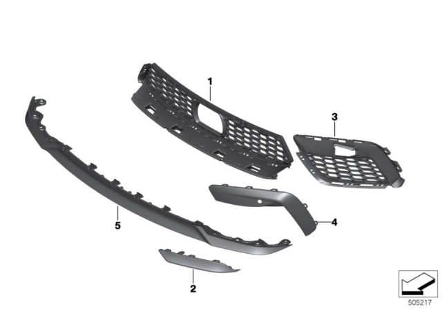 2020 BMW M8 M Trim Panel, Trim Elements Diagram