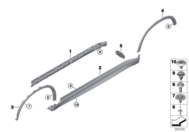 2017 BMW X6 M Trim, Sill / Wheel Arch Diagram