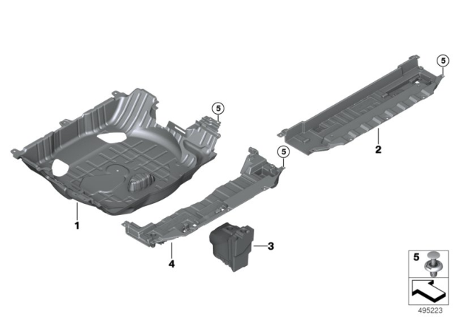 2020 BMW X5 Storage Tray, Luggage-Compartment Floor Diagram