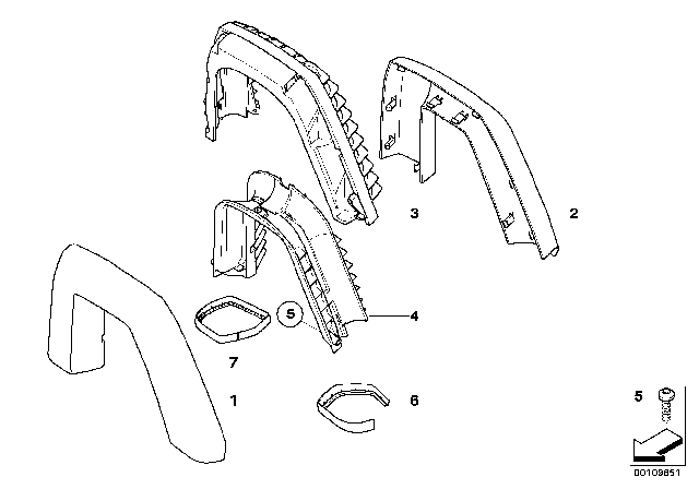 2005 BMW Z4 Intermediate Ring, Interior Right Diagram for 51437056400