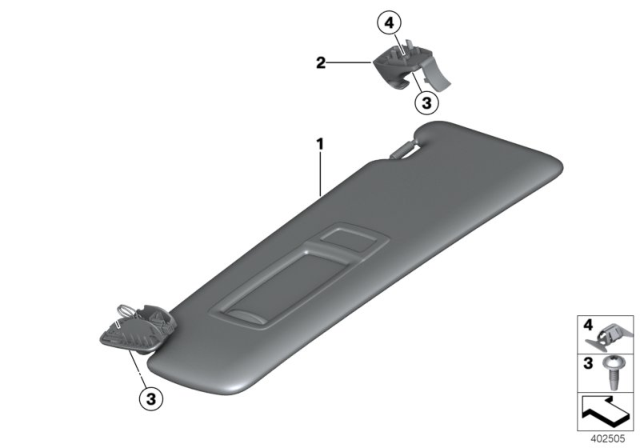 2017 BMW M240i Sun Visors Diagram