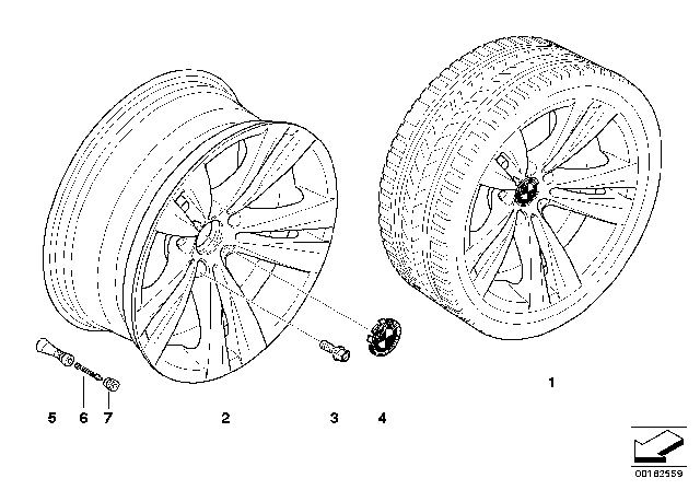 2008 BMW 650i BMW LA Wheel, Double Spoke Diagram 2