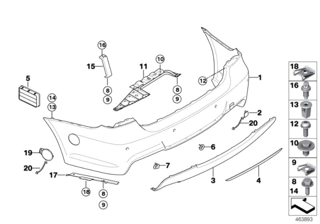 2010 BMW 328i xDrive M Trim Panel, Rear Diagram