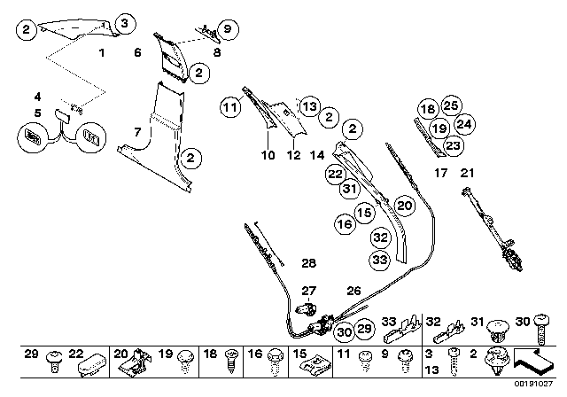 2009 BMW 535i xDrive Trim Panel Diagram