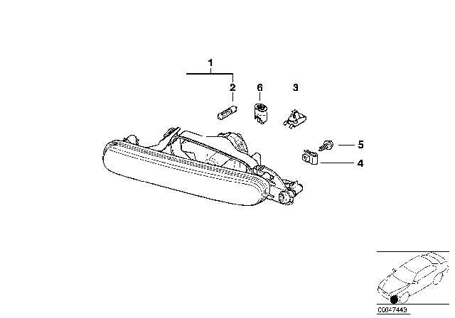 2001 BMW 325xi Fog Lights Diagram 1