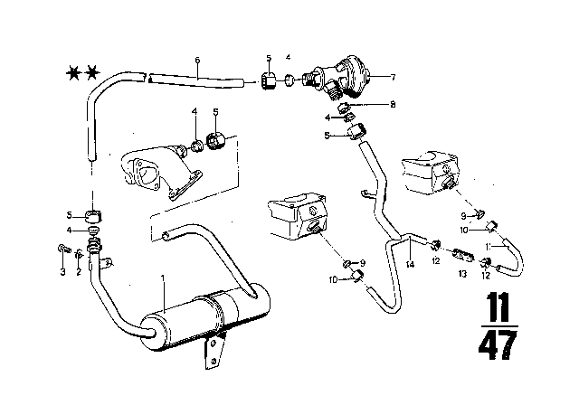 1973 BMW 3.0S Emission Control Diagram