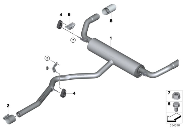 2016 BMW X5 Exhaust System Diagram 1