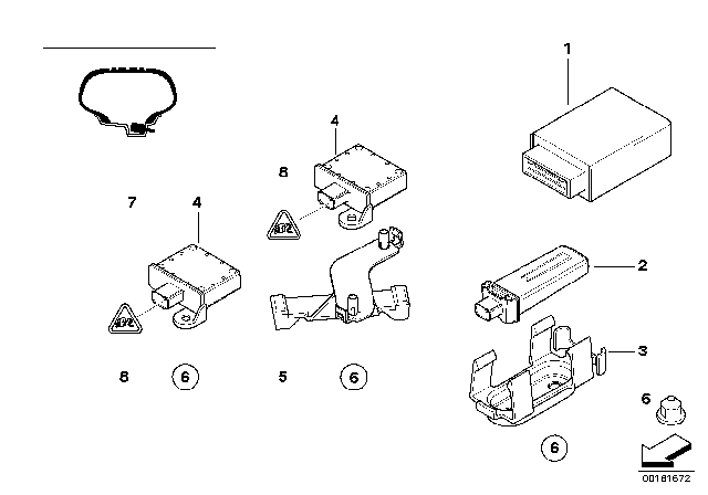 2008 BMW Alpina B7 Tire Pressure Control (RDC) - Control Unit Diagram