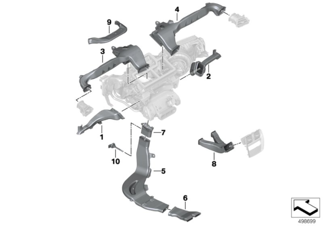 COLD AIR DUCT RIGHT Diagram for 64226805530