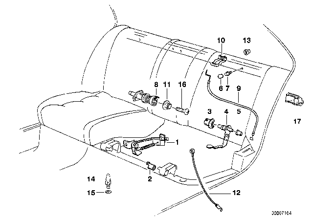 1990 BMW 525i Lever Left Diagram for 52208107495