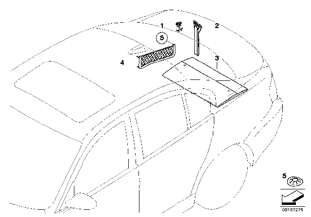 2008 BMW 335i Retrofit Oddments Tray Luggage Compartment Diagram