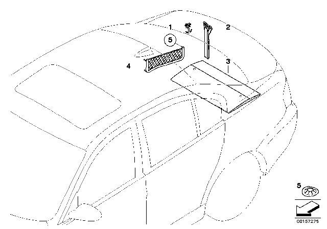 2010 BMW 328i xDrive Retrofit Oddments Tray Luggage Compartment Diagram