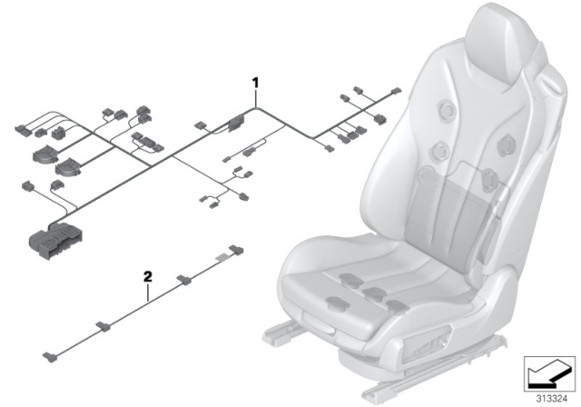 2017 BMW 650i xDrive Wiring Set Seat Diagram