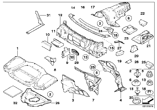 2003 BMW 745Li Sound Insulating Diagram 1