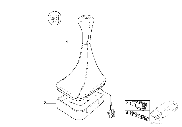 2002 BMW M5 Shift Lever Covering Leather Illuminated Diagram
