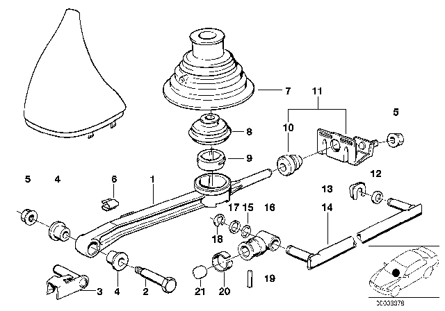 1987 BMW M6 Shifting Arm Diagram for 25101220571