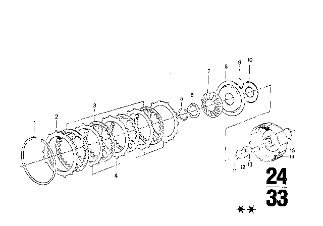 1975 BMW 3.0Si Drive Clutch (ZF 3HP22) Diagram 2