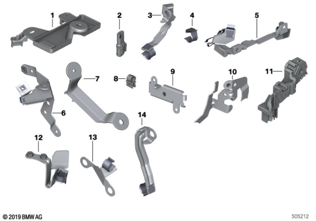 2018 BMW 540i Cable Harness Fixings Diagram