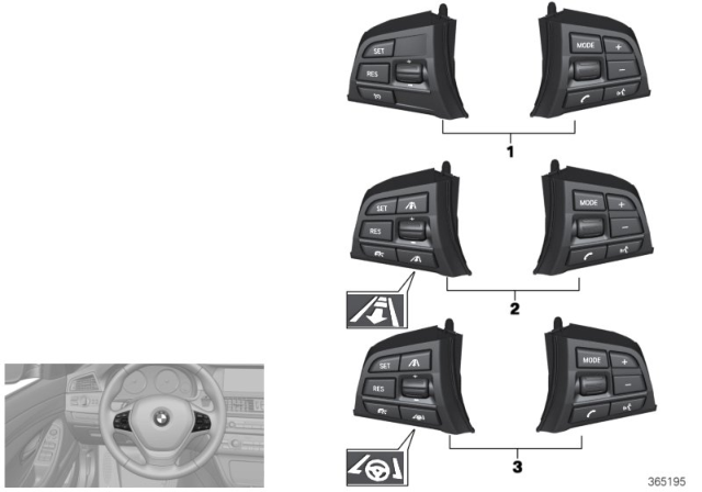 2016 BMW 528i Switch, Steering Wheel Diagram 2