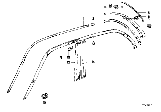 1987 BMW 325e Covering Right Diagram for 51321961248