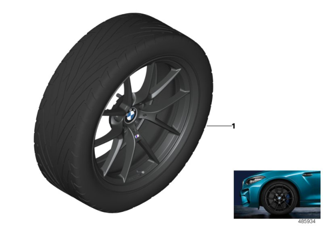 2018 BMW M3 BMW LA Wheel M Performance Y-Spoke Diagram