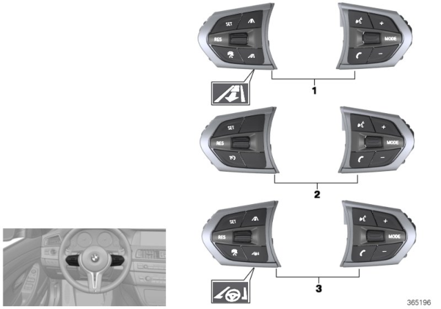 2016 BMW 550i Switch, Steering Wheel Diagram 3
