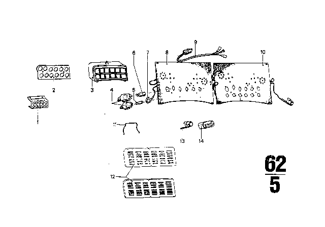 1969 BMW 2500 Instruments Combination - Single Components Diagram 2