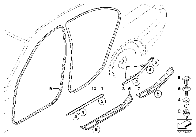 2006 BMW M5 M Trim Piece, Front Right Entry Diagram for 51477898818