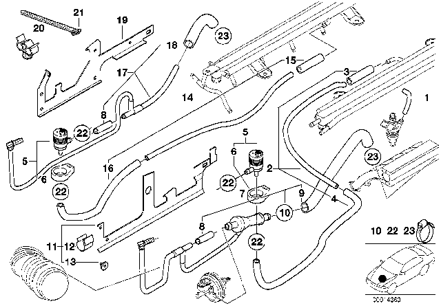 1995 BMW 750iL Distribution Hose Diagram for 13531436017