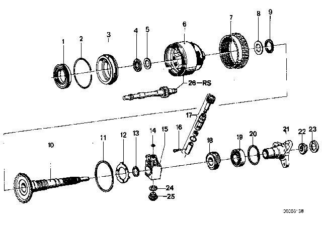 1976 BMW 530i Planet Wheel Set / Output (Bw 65) Diagram