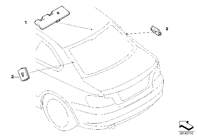 2011 BMW 135i Coupe(E82) Single Parts For Antenna-Diversity Diagram