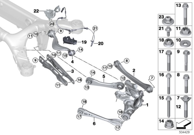 2020 BMW M8 Rear Axle Support / Wheel Suspension Diagram