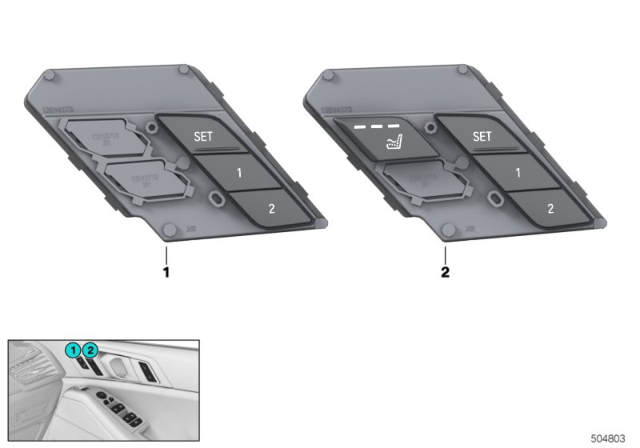 2020 BMW X6 Operating Unit Seat Functions Front Passenger Diagram