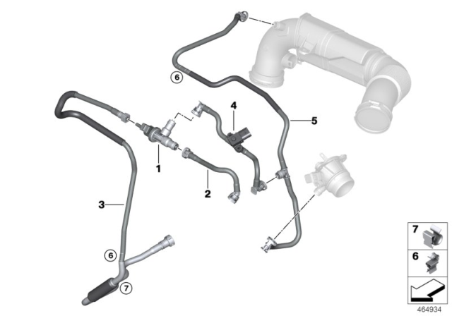 2019 BMW X1 Fuel Tank Breather Line Diagram for 13907626118