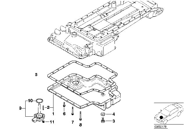 2003 BMW Z8 Oil Pan Gasket Diagram for 11137830598