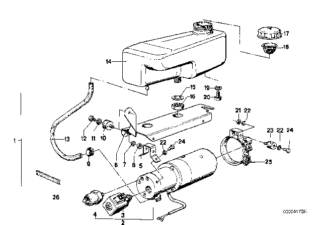 1981 BMW 733i Levelling Device / Pump Unit Diagram
