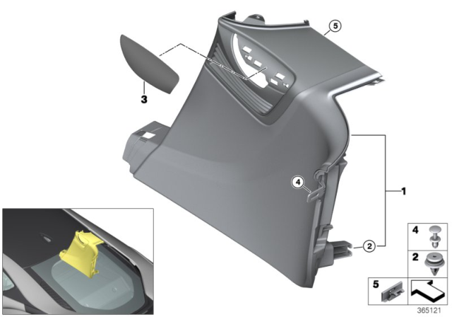 2015 BMW i8 Lateral Trim Panel Diagram