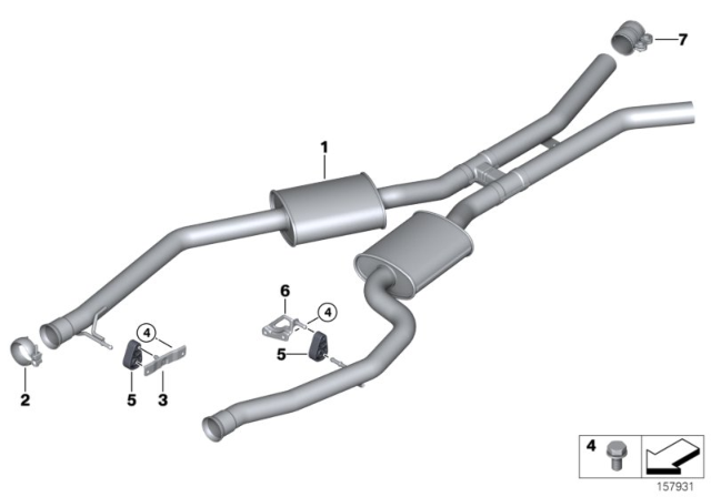 2009 BMW X5 Front Silencer Diagram