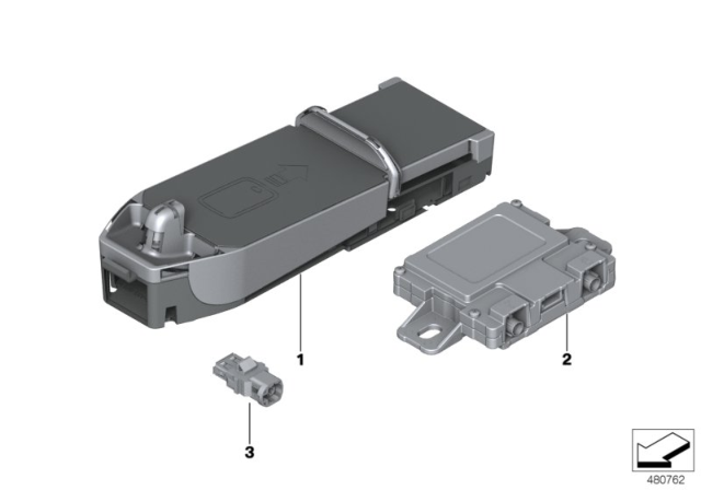 2016 BMW M3 Separate Component Telephony Wireless Charging Diagram