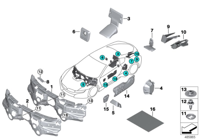 2014 BMW i8 Sound Insulating Diagram 1