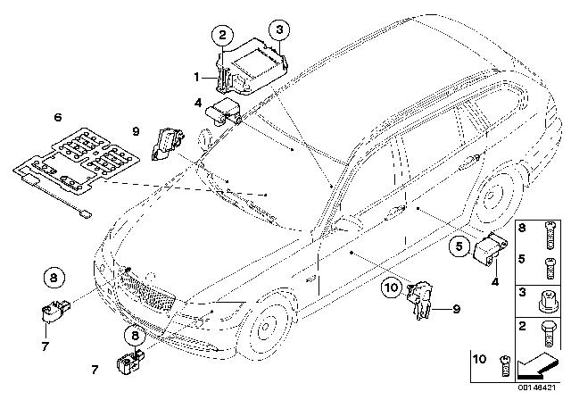 2012 BMW 328i xDrive Electric Parts, Airbag Diagram