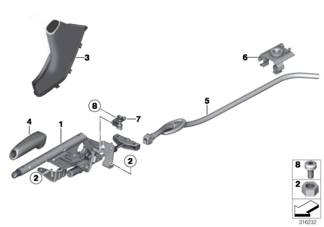 2016 BMW M4 Handbrake Lever Diagram